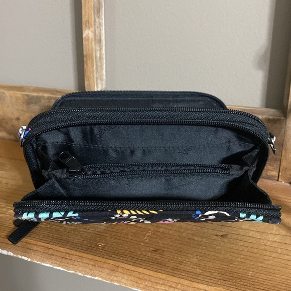 Vera Bradley black floral & paisley compact wallet - Picture 7 of 11